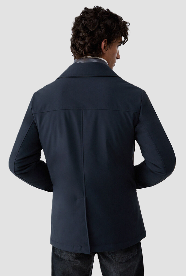 Giubbino in tessuto tecnico uomo blu scuro 