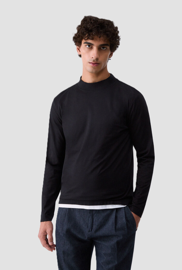 T-shirt maniche lunghe uomo nero 
