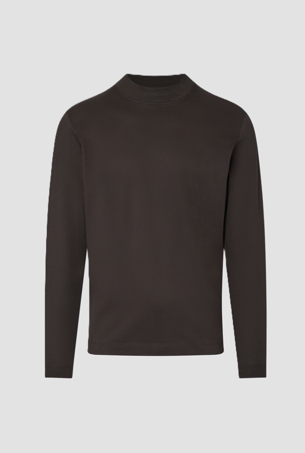 T-shirt a maniche lunghe uomo marrone 