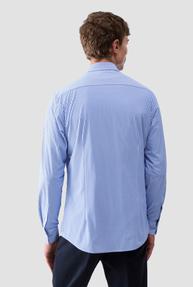 Camicia a righe da uomo azzurro 