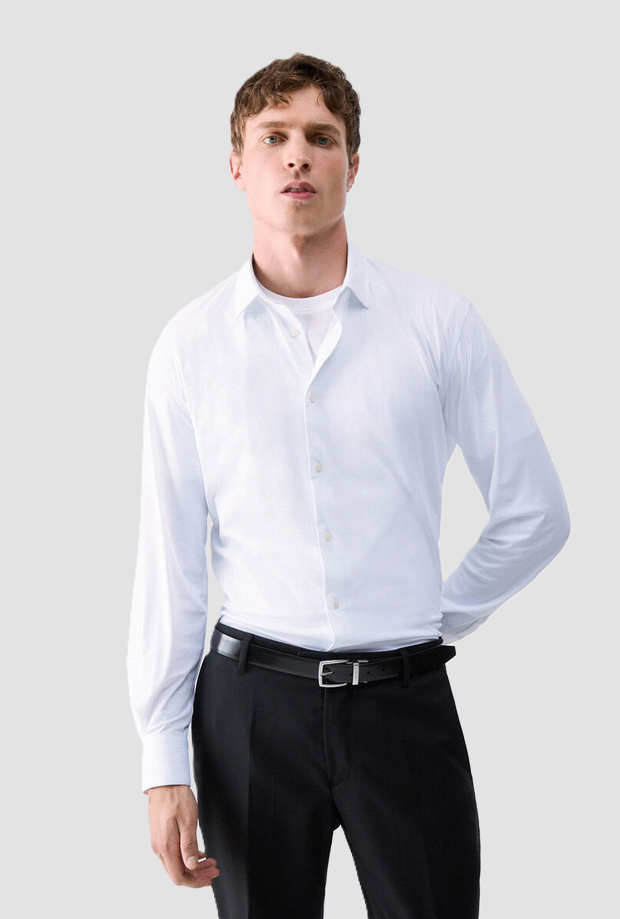 Camicia in jersey uomo bianco 