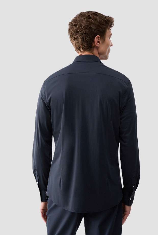 Camicia in jersey uomo blu scuro 