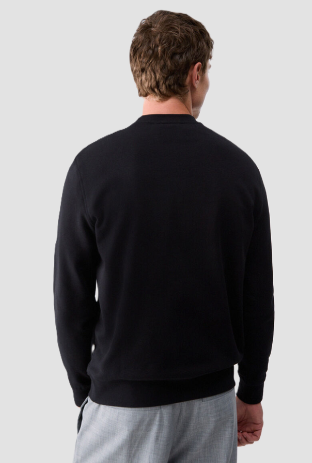 Felpa girocollo con logo uomo nero 