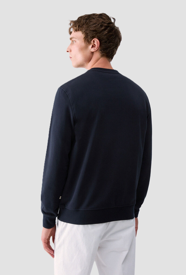 Felpa girocollo con logo uomo blu scuro 