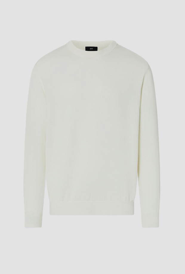 Maglia misto seta uomo bianco 