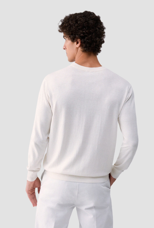 Maglia misto seta uomo bianco 