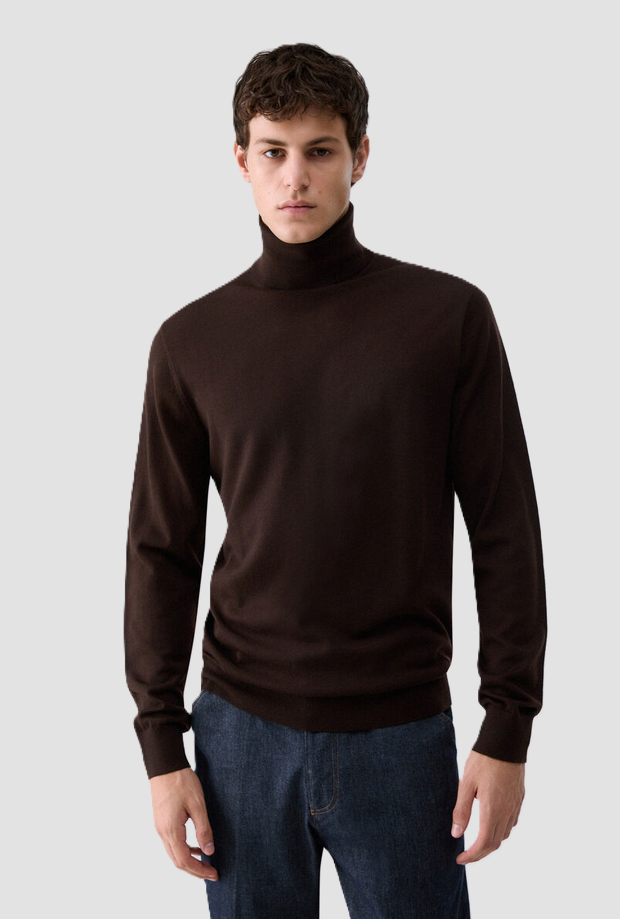 Dolcevita in lana uomo marrone 