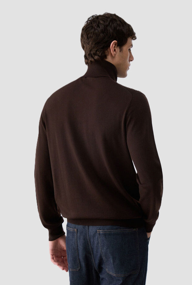 Dolcevita in lana uomo marrone 