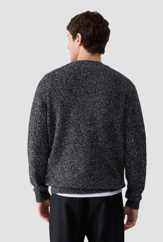 Maglia in bouclé uomo nero 