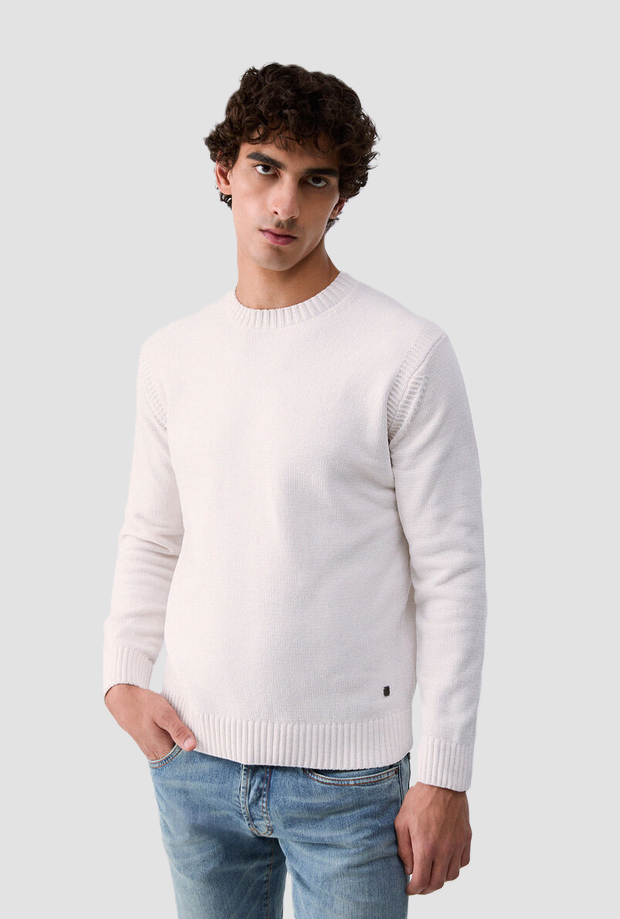 Maglia girocollo uomo bianco 