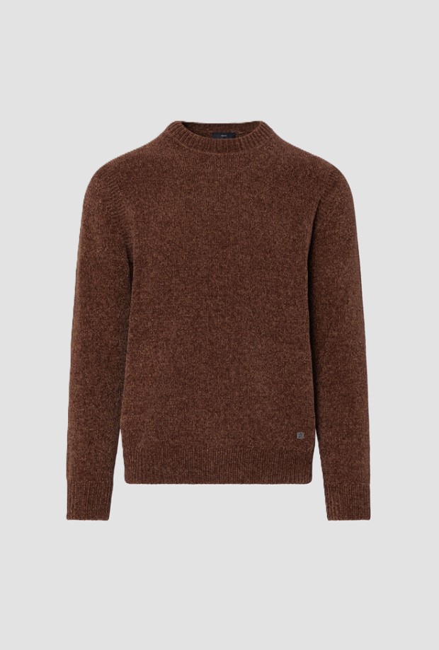 Maglia girocollo uomo marrone 