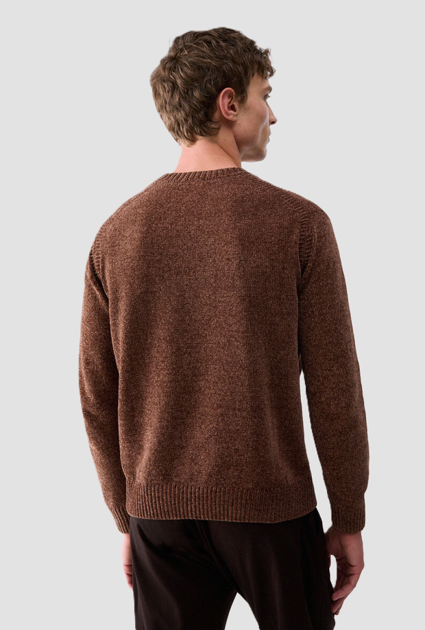 Maglia girocollo uomo marrone 