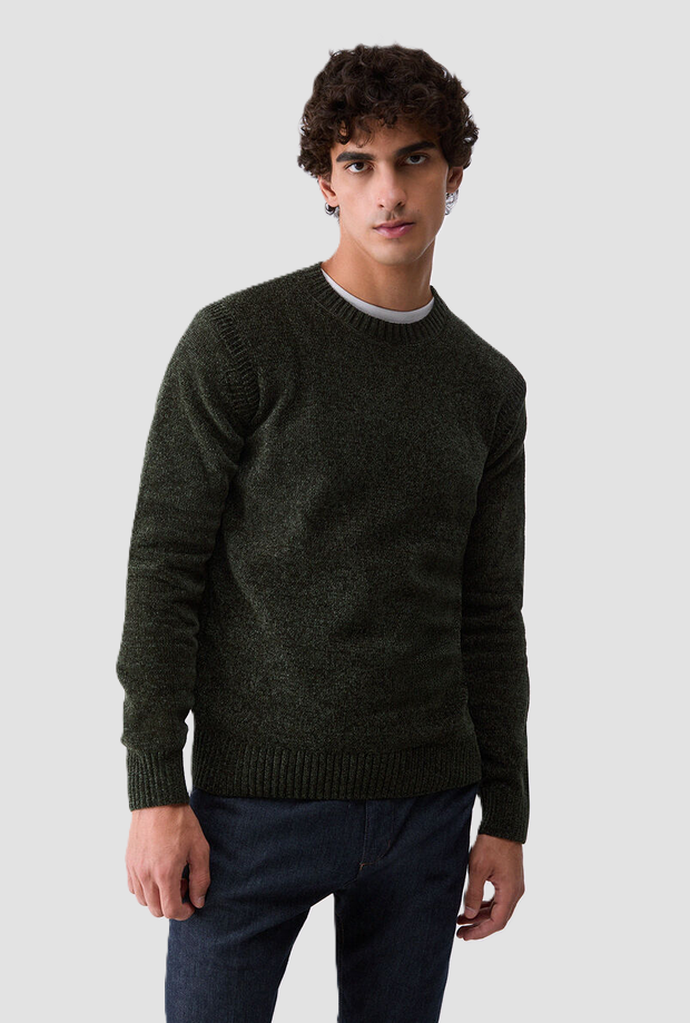 Maglia girocollo uomo verde muschio 
