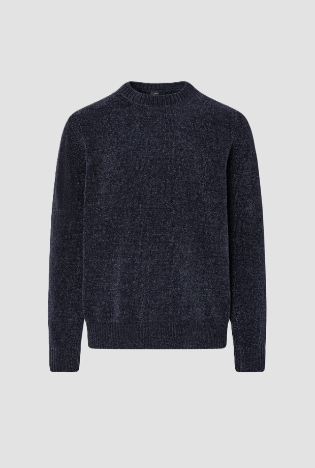 Maglia girocollo uomo blu scuro 