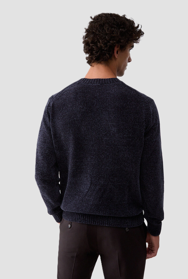 Maglia girocollo uomo blu scuro 