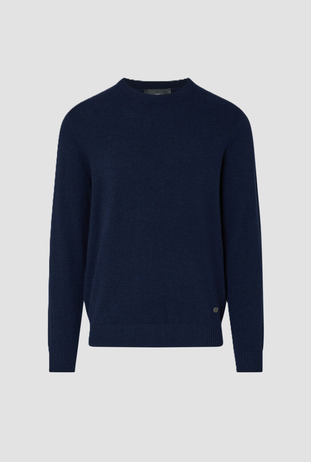 Maglia misto cashmere uomo blu scuro 
