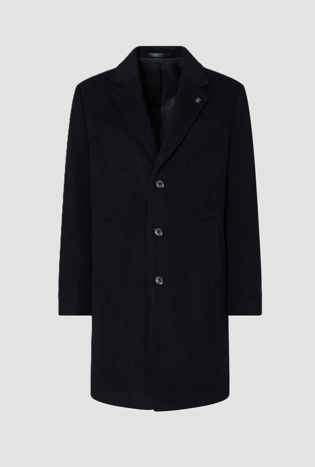 Cappotto misto lana uomo nero 