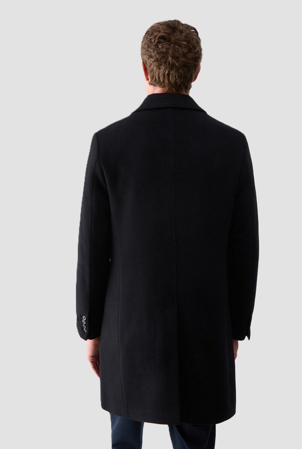 Cappotto misto lana uomo nero 