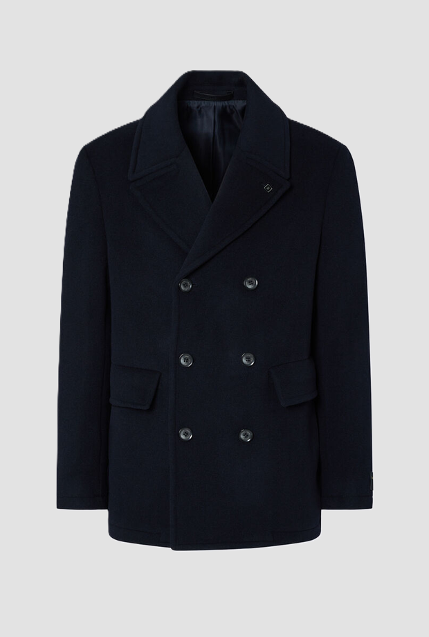 Cappotto corto uomo blu scuro 