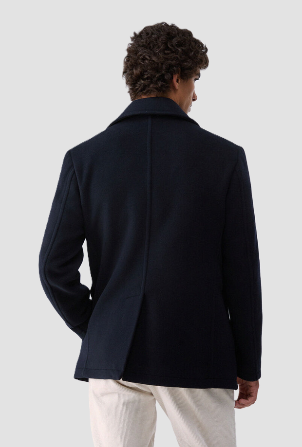 Cappotto corto uomo blu scuro 