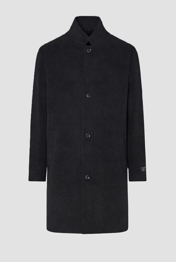 Cappotto misto lana uomo nero 