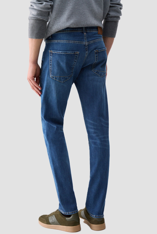 Jeans straight uomo blu denim 