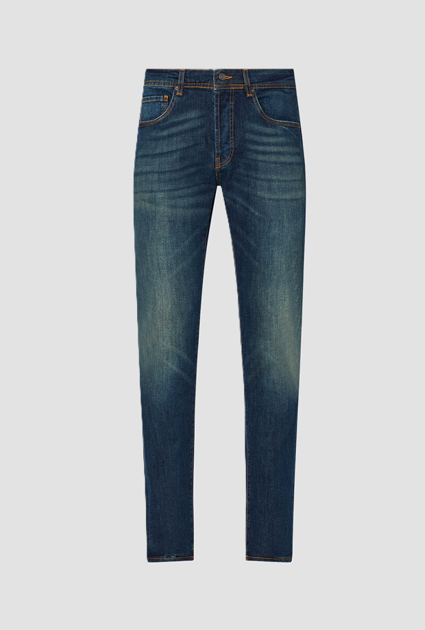Jeans straight uomo blu scuro 
