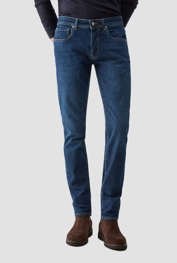 Jeans straight uomo blu denim 