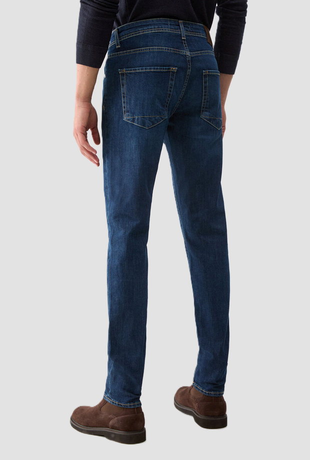 Jeans straight uomo blu denim 