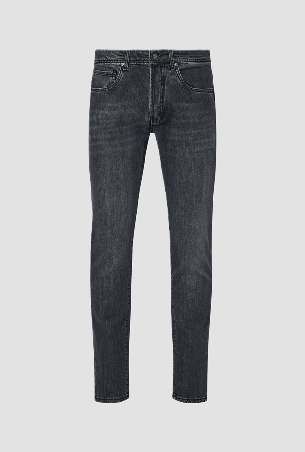 Jeans straight uomo grigio denim 