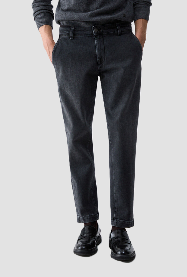 Jeans chino uomo grigio denim 