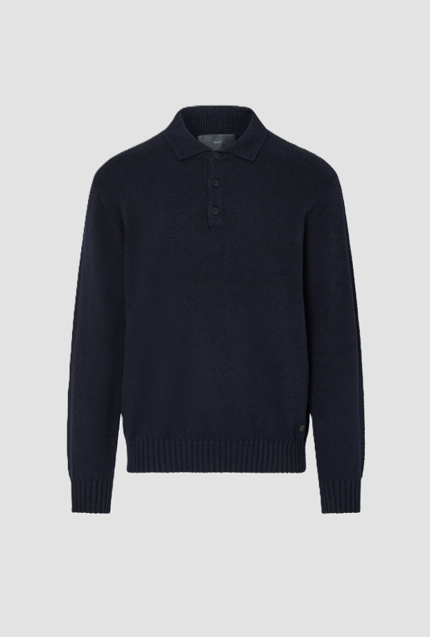 Polo in maglia uomo blu scuro 