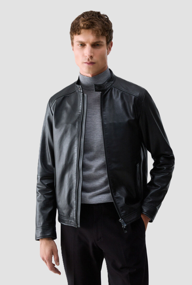 Giubbino biker uomo nero 