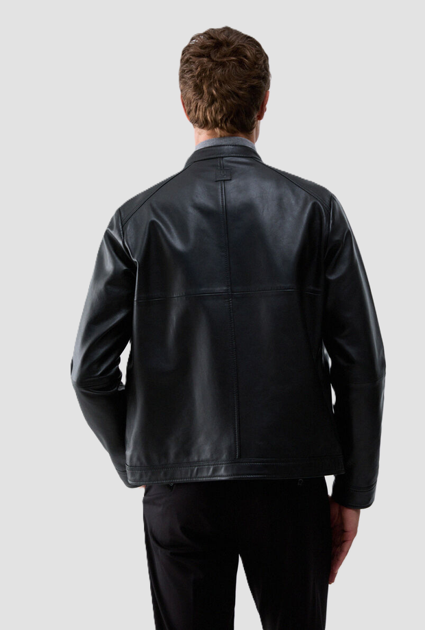 Giubbino biker uomo nero 