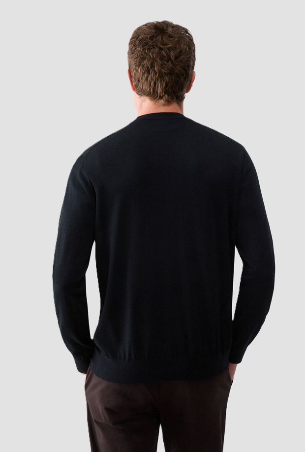 Cardigan in lana uomo nero 