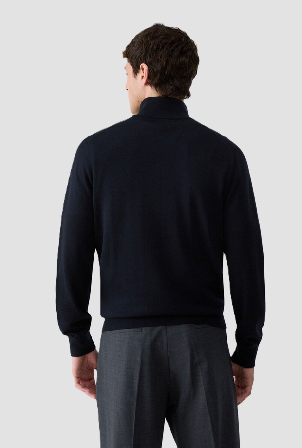 Cardigan full zip uomo blu scuro 