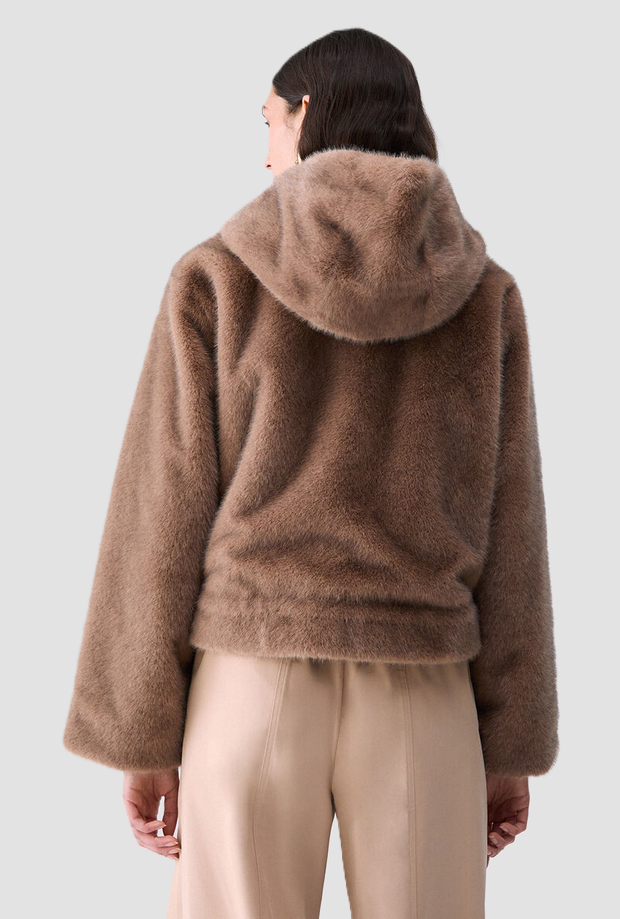 Giubbotto in ecopelliccia donna beige 