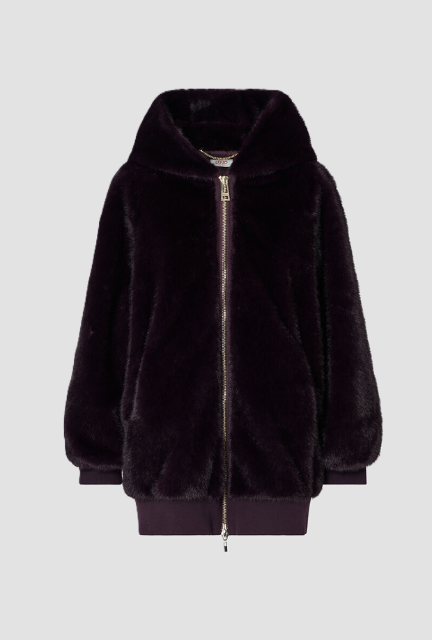 Giubbino in tessuto teddy donna rosso 