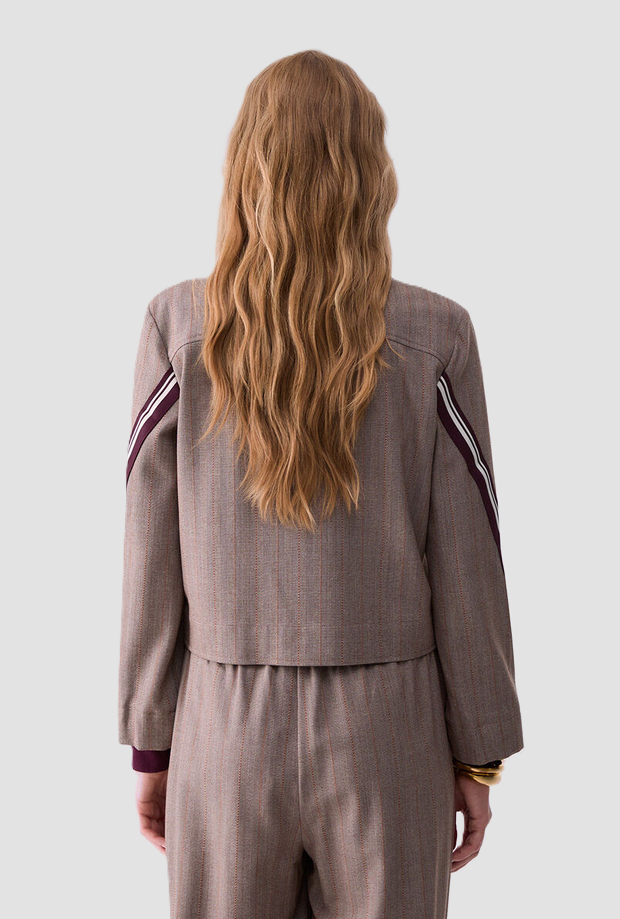 Giacca con dettagli tape donna beige 