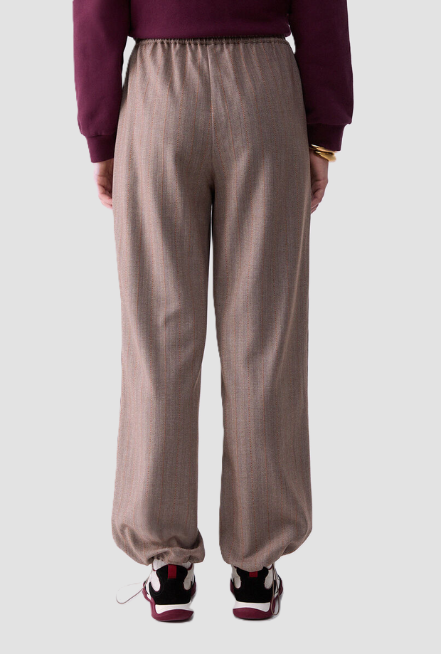 Pantalone con bande laterali donna beige 