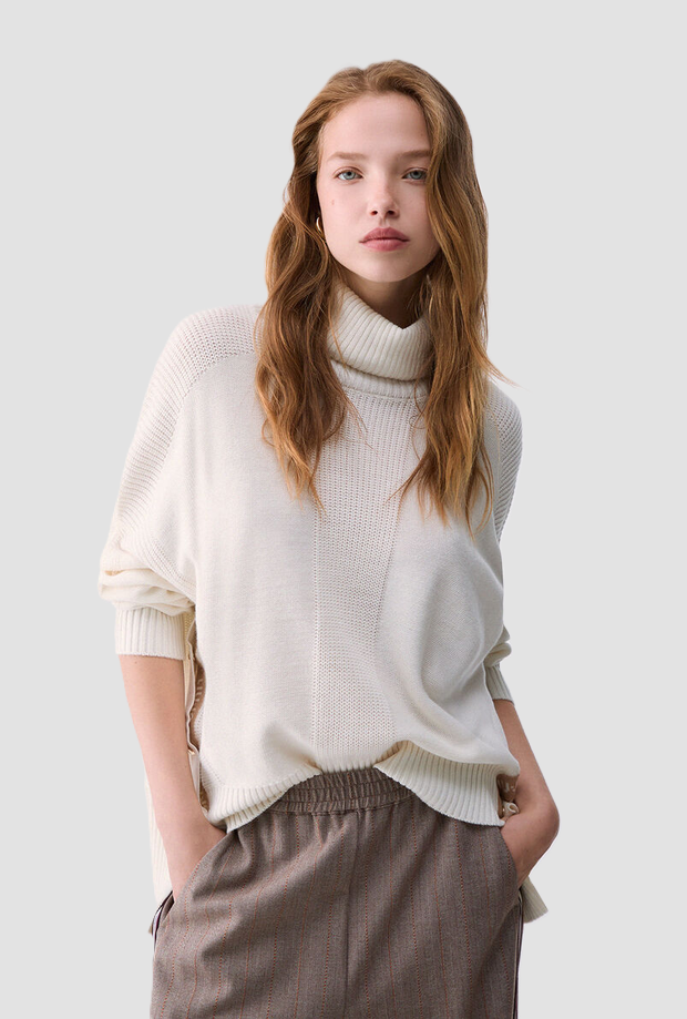 Dolcevita misto lana donna bianco 