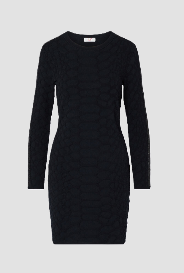 Abito in maglia donna nero 