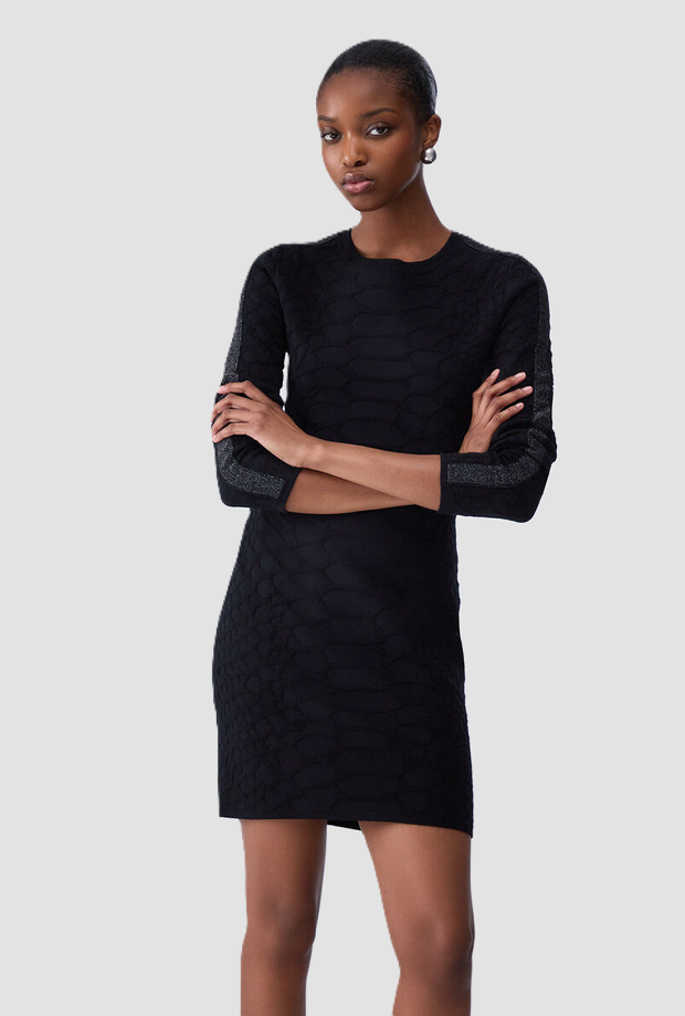 Abito in maglia donna nero 
