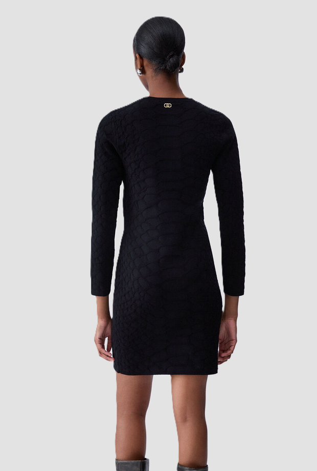 Abito in maglia donna nero 