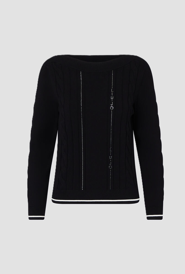 Maglia con profili a contrasto donna nero 
