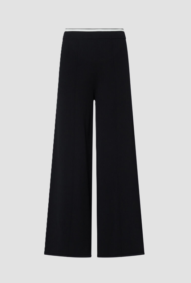 Pantalone con profili a contrasto donna nero 