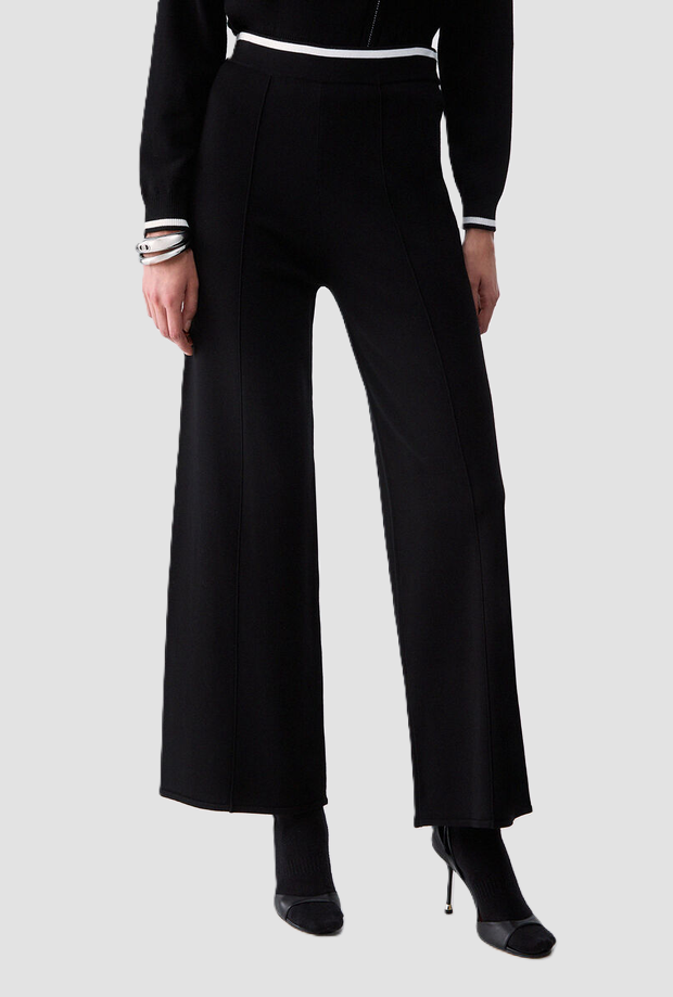Pantalone con profili a contrasto donna nero 