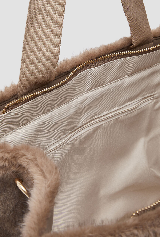 Borsa in teddy donna beige 