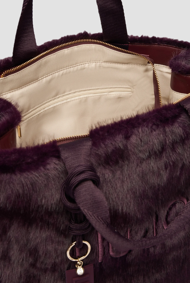 Borsa in teddy donna viola 