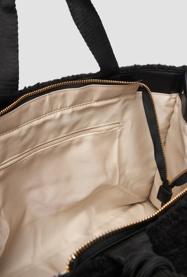 Borsa effetto pelliccia donna nero 